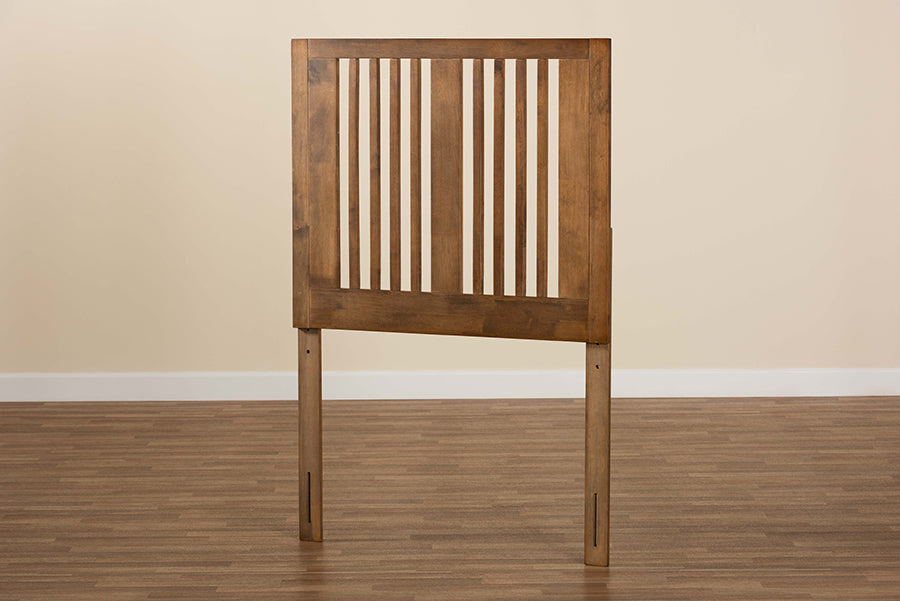 Baxton Studio Harena Modern and Contemporary Transitional Ash Walnut Finished Wood Twin Size Headboard | Headboards | Modishstore - 3
