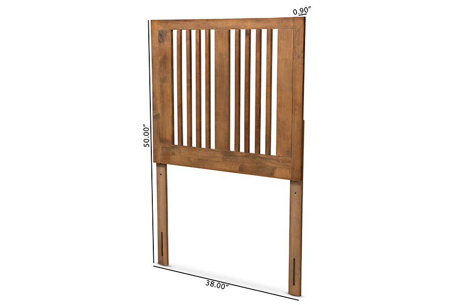 Baxton Studio Harena Modern and Contemporary Transitional Ash Walnut Finished Wood Twin Size Headboard | Headboards | Modishstore - 6