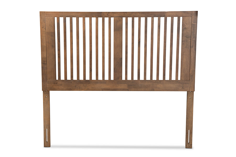 Baxton Studio Harena Modern and Contemporary Transitional Ash Walnut Finished Wood Full Size Headboard | Headboards | Modishstore - 5