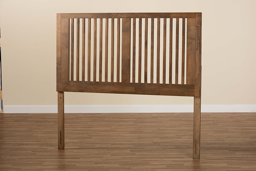 Baxton Studio Harena Modern and Contemporary Transitional Ash Walnut Finished Wood Full Size Headboard | Headboards | Modishstore - 3