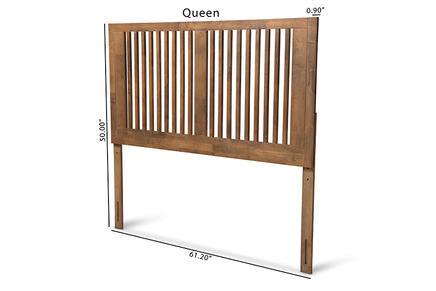 Baxton Studio Harena Modern and Contemporary Transitional Ash Walnut Finished Wood Queen Size Headboard | Headboards | Modishstore - 5