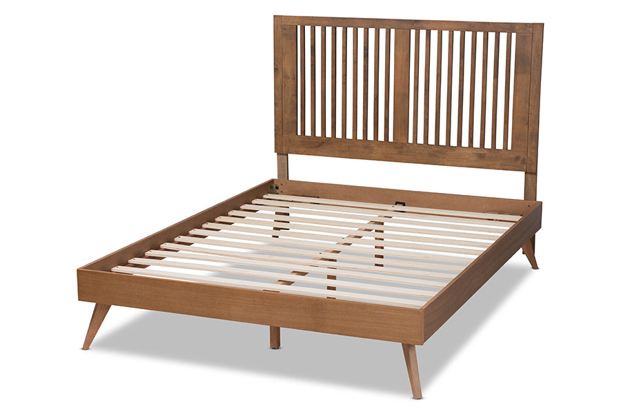 Baxton Studio Takeo Mid-Century Modern Transitional Ash Walnut Finished Wood King Size Platform Bed | Beds | Modishstore - 7