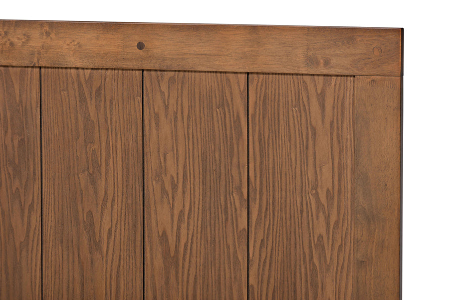 Baxton Studio Nicola Mid-Century Modern Transitional Ash Walnut Finished Wood Twin Size Platform Bed | Beds | Modishstore - 5