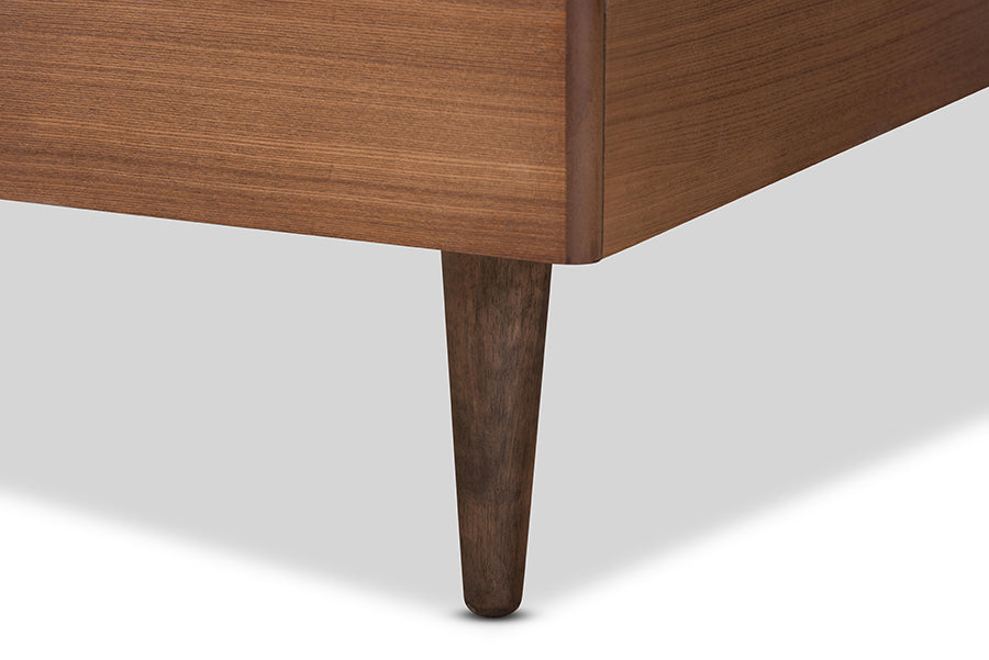 Baxton Studio Nicola Mid-Century Modern Transitional Ash Walnut Finished Wood Twin Size Platform Bed | Beds | Modishstore - 4