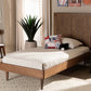 Baxton Studio Nicola Mid-Century Modern Transitional Ash Walnut Finished Wood Twin Size Platform Bed | Beds | Modishstore - 2