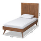 Baxton Studio Amira Mid-Century Modern Transitional Ash Walnut Finished Wood Twin Size Platform Bed | Beds | Modishstore - 6