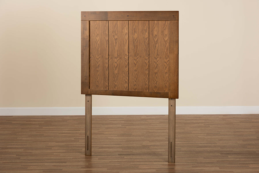 Baxton Studio Patwin Modern and Contemporary Transitional Ash Walnut Finished Wood Twin Size Headboard | Headboards | Modishstore - 3