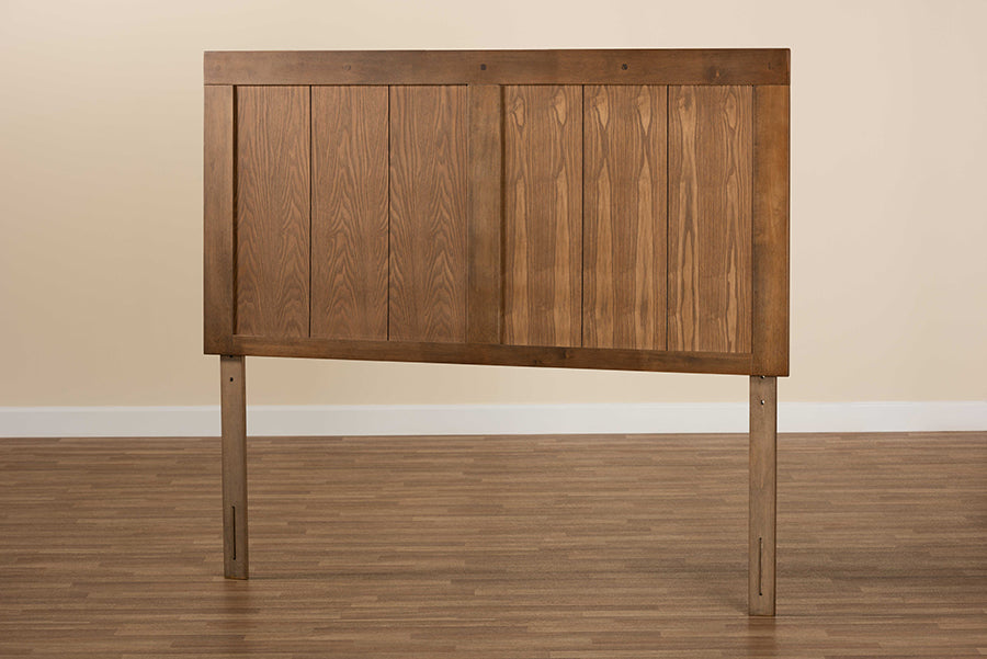 Baxton Studio Patwin Modern and Contemporary Transitional Ash Walnut Finished Wood Queen Size Headboard | Headboards | Modishstore - 3