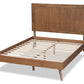 Baxton Studio Amira Mid-Century Modern Transitional Ash Walnut Finished Wood Queen Size Platform Bed | Beds | Modishstore - 6
