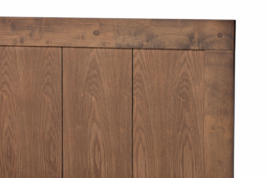 Baxton Studio Amira Mid-Century Modern Transitional Ash Walnut Finished Wood Queen Size Platform Bed | Beds | Modishstore - 5