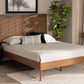 Baxton Studio Amira Mid-Century Modern Transitional Ash Walnut Finished Wood Full Size Platform Bed | Modishstore | Beds