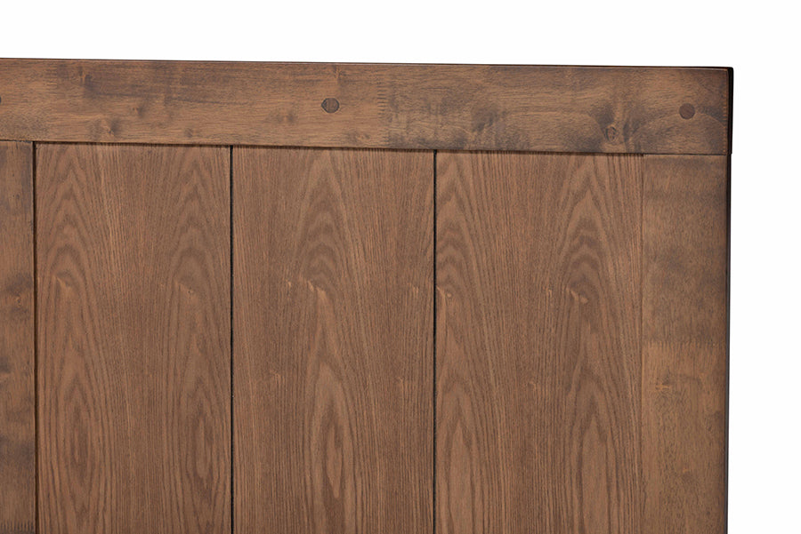 Baxton Studio Nicola Mid-Century Modern Transitional Ash Walnut Finished Wood Full Size Platform Bed | Beds | Modishstore - 5