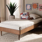 Baxton Studio Rina Mid-Century Modern Ash Walnut Finished Wood Twin Size Platform Bed Frame | Modishstore | Beds