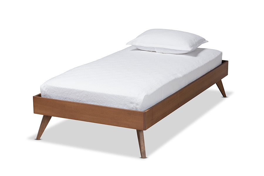 baxton studio lissette mid century modern ash walnut finished wood twin size platform bed frame | Modish Furniture Store-2
