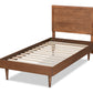 Baxton Studio Hiro Mid-Century Modern Walnut Brown Finished Wood Twin Size Platform Bed | Beds | Modishstore - 7