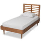 Baxton Studio Delia Mid-Century Modern Walnut Brown Finished Wood Twin Size Platform Bed | Beds | Modishstore - 2