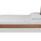 Baxton Studio Delia Mid-Century Modern Walnut Brown Finished Wood Twin Size Platform Bed | Beds | Modishstore - 3
