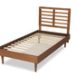 Baxton Studio Delia Mid-Century Modern Walnut Brown Finished Wood Twin Size Platform Bed | Beds | Modishstore - 7