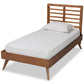 Baxton Studio Eris Mid-Century Modern Walnut Brown Finished Wood Twin Size Platform Bed | Beds | Modishstore - 2