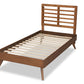 Baxton Studio Eris Mid-Century Modern Walnut Brown Finished Wood Twin Size Platform Bed | Beds | Modishstore - 3