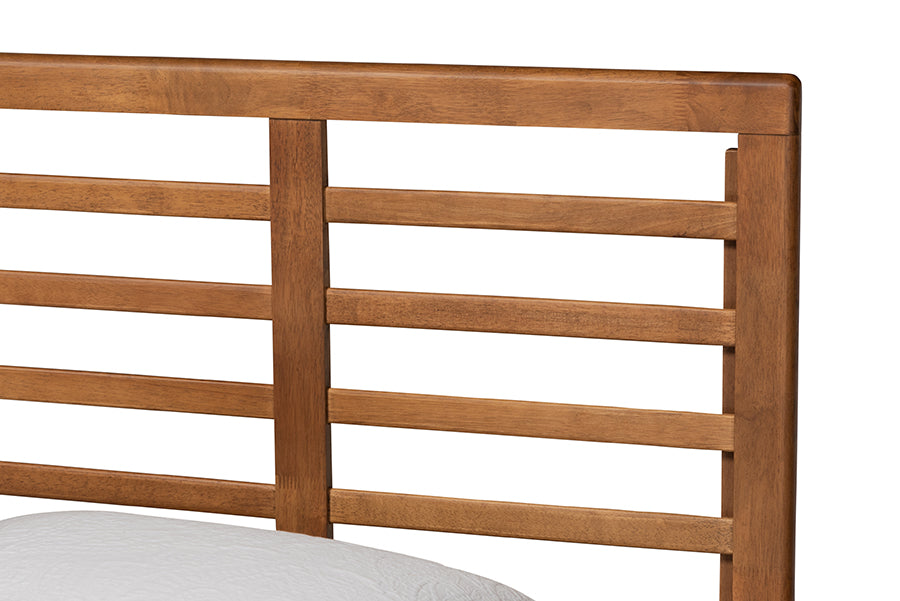 Baxton Studio Eris Mid-Century Modern Walnut Brown Finished Wood Twin Size Platform Bed | Beds | Modishstore - 6