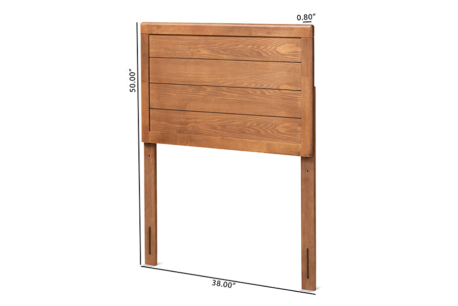 Baxton Studio Seren Mid-Century Modern Walnut Brown Finished Wood Twin Size Headboard | Headboards | Modishstore - 5