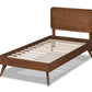Baxton Studio Leola Mid-Century Modern Transitional Walnut Brown Finished Wood Twin Size Platform Bed | Beds | Modishstore - 7