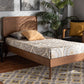 Baxton Studio Leola Mid-Century Modern Transitional Walnut Brown Finished Wood Twin Size Platform Bed | Beds | Modishstore