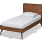 Baxton Studio Leola Mid-Century Modern Transitional Walnut Brown Finished Wood Twin Size Platform Bed | Beds | Modishstore - 6