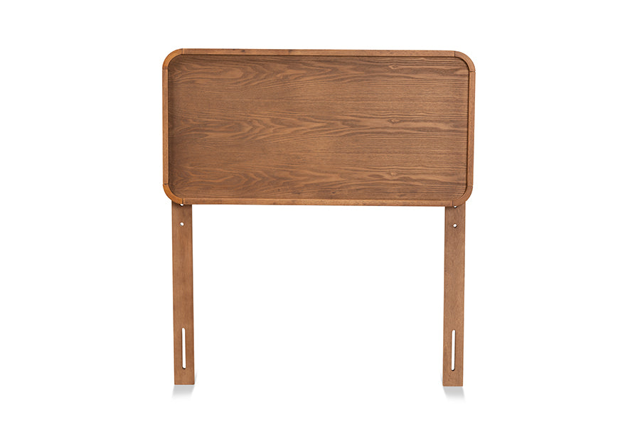 Baxton Studio Mailene Mid-Century Modern Walnut Brown Finished Wood Twin Size Headboard | Headboards | Modishstore - 4