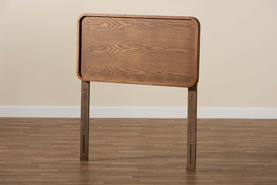 Baxton Studio Mailene Mid-Century Modern Walnut Brown Finished Wood Twin Size Headboard | Headboards | Modishstore - 3