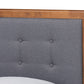Baxton Studio Alida Mid-Century Modern Dark Grey Fabric Upholstered and Walnut Brown Finished Wood Twin Size Platform Bed | Beds | Modishstore - 4