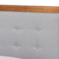 Baxton Studio Alida Mid-Century Modern Light Grey Fabric Upholstered and Walnut Brown Finished Wood Twin Size Platform Bed | Beds | Modishstore - 5