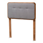 baxton studio palina mid century modern dark grey fabric upholstered and walnut brown finished wood twin size headboard | Modish Furniture Store-2