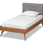 baxton studio dilara mid century modern dark grey fabric upholstered and walnut brown finished wood twin size platform bed | Modish Furniture Store-2
