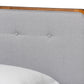 Baxton Studio Cilka Mid-Century Modern Light Grey Fabric Upholstered and Ash Walnut Finished Wood Twin Size Platform Bed | Beds | Modishstore - 5