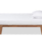 Baxton Studio Kaia Mid-Century Modern Walnut Brown Finished Wood King Size Platform Bed Frame | Beds | Modishstore - 4