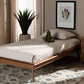 baxton studio karine mid century modern walnut brown finished wood twin size platform bed frame | Modish Furniture Store-3