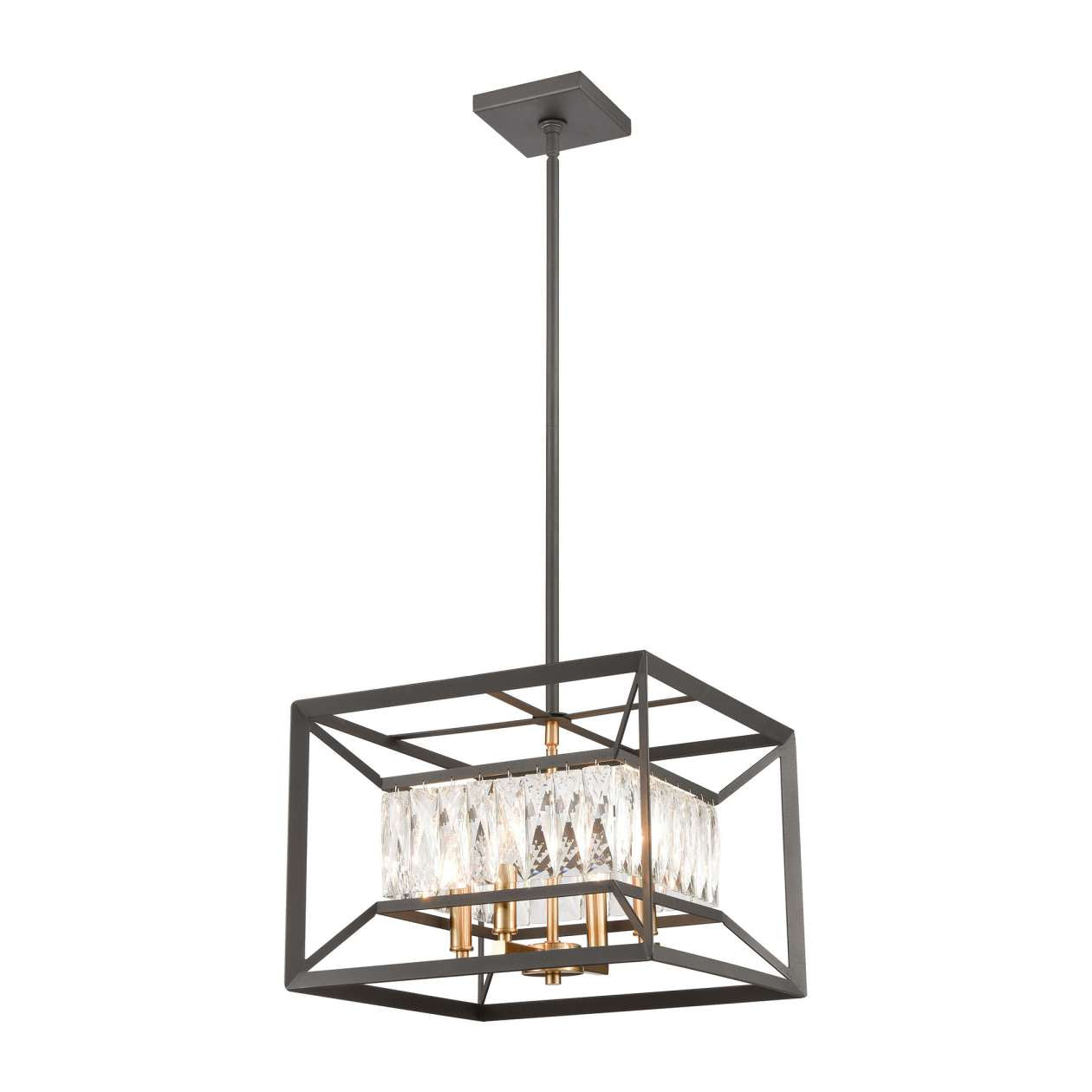 Starlight 4-Light Chandelier in Charcoal with Clear Crystal ELK Lighting | Chandeliers | Modishstore