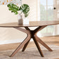 Baxton Studio Monte Mid-Century Modern Walnut Brown Finished Wood 71-Inch Oval Dining Table | Modishstore | Dining Tables