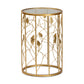 baxton studio anaya modern and contemporary glam brushed gold finished metal and glass leaf accent end table | Modish Furniture Store-2