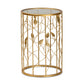 baxton studio anaya modern and contemporary glam brushed gold finished metal and glass leaf accent end table | Modish Furniture Store-3