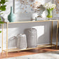 Baxton Studio Alessa Modern and Contemporary Glam Gold Finished Metal and Mirrored Glass Console Table | Modishstore | Console Tables