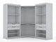 Manhattan Comfort Mulberry Open 3 Sectional Modern Wardrobe Corner Closet with 4 Drawers - Set of 3 in White | Armoires & Wardrobes | Modishstore