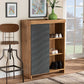 Baxton Studio Caspian Modern and Contemporary Two-Tone Grey and Oak Brown Finished Wood Shoe Cabinet | Modishstore | Cabinets