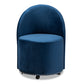 baxton studio bethel glam and luxe navy blue velvet fabric upholstered rolling accent chair | Modish Furniture Store-3