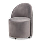 baxton studio bethel glam and luxe grey velvet fabric upholstered rolling accent chair | Modish Furniture Store-2