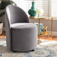 Baxton Studio Bethel Glam and Luxe Grey Velvet Fabric Upholstered Rolling Accent Chair | Modishstore | Accent Chairs
