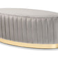 baxton studio kirana glam and luxe grey velvet fabric upholstered and gold pu leather ottoman | Modish Furniture Store-2