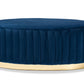baxton studio kirana glam and luxe navy blue velvet fabric upholstered and gold pu leather ottoman | Modish Furniture Store-3
